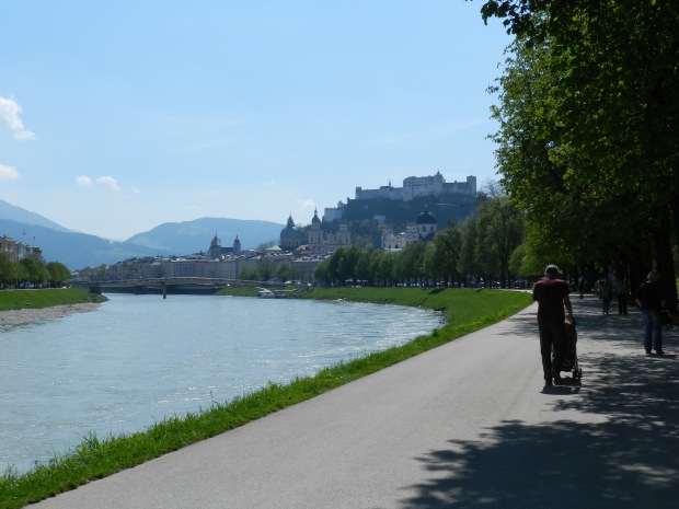 A view of the lovely Salzach River along our bike route.